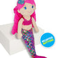 June Garden Plush Doll - 15.5" Sparkly Mermaid Larissa - Soft Polyester Stuffed Toy for Toddler Girls