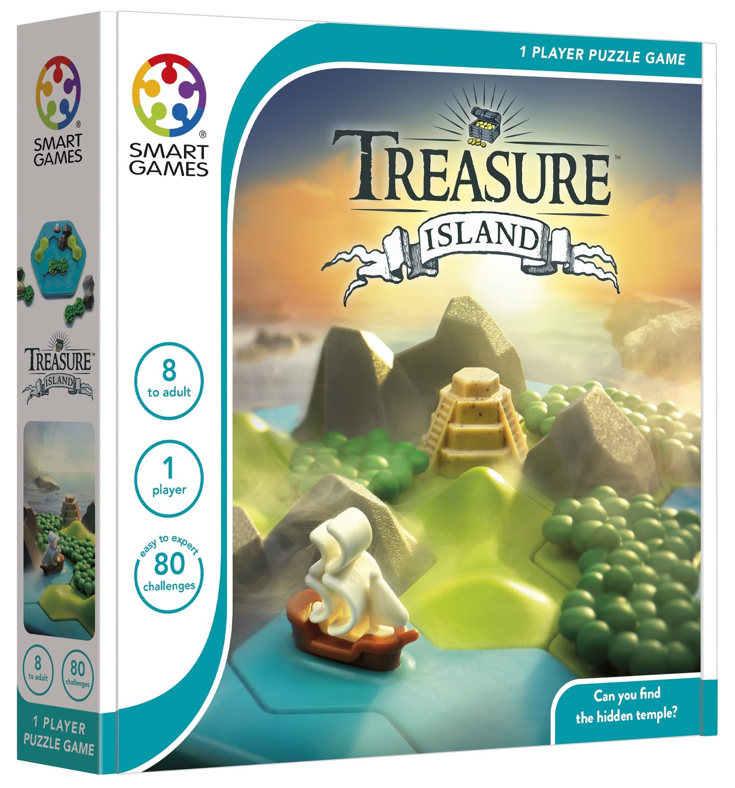 SmartGames Treasure Island Deduction Games Featuring 80 Challenges for Ages 8 - mature-themed