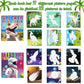 90shine 2PCS Sticker Books for Kids Ages 4-8 Dinosaur Space Designs Party Gift Create 22 Pictures