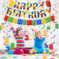 23 Pieces Building Block Birthday Party Backdrop Supplies Include Colorful Building Blocks Banners and Building Theme Hanging Sw