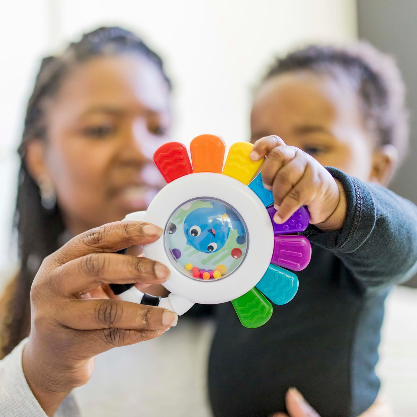 Baby Einstein Outstanding Opus The Octopus Sensory Rattle & Teether Multi-Use Toy, Bpa Free & Chillable, 3 Months & Up, Multicol