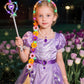 DUDUCOFU Princess Accessories with LED Lights for Little Girls, Glowing Braided Wig with Tiara Wand Toys for Girls Gift 3 4 5 6