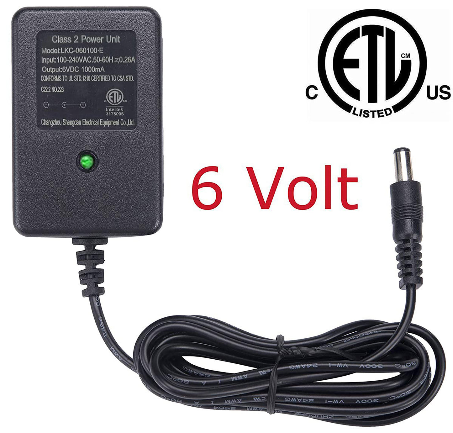 Go Store Choice 6V Battery Charger for Ride-on Toys, Model lkc-060050, Black, Compatible with Kidzone & Flybar Bumper Cars