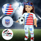 Wondoll 18-Inch-Doll-Clothes And Accessories - Wondoll World Cup Team Usa 18'' Soccer Uniform Outfits Includes Headband,Shirt,Shorts, Socks,Shoes And Football