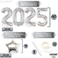 Katchon, 3Pc 40' & 18' Silver Star & Number 2025 Graduation Balloons - Helium Supported, Metallic Finish, Ideal For Graduation Decorations 2025, Children