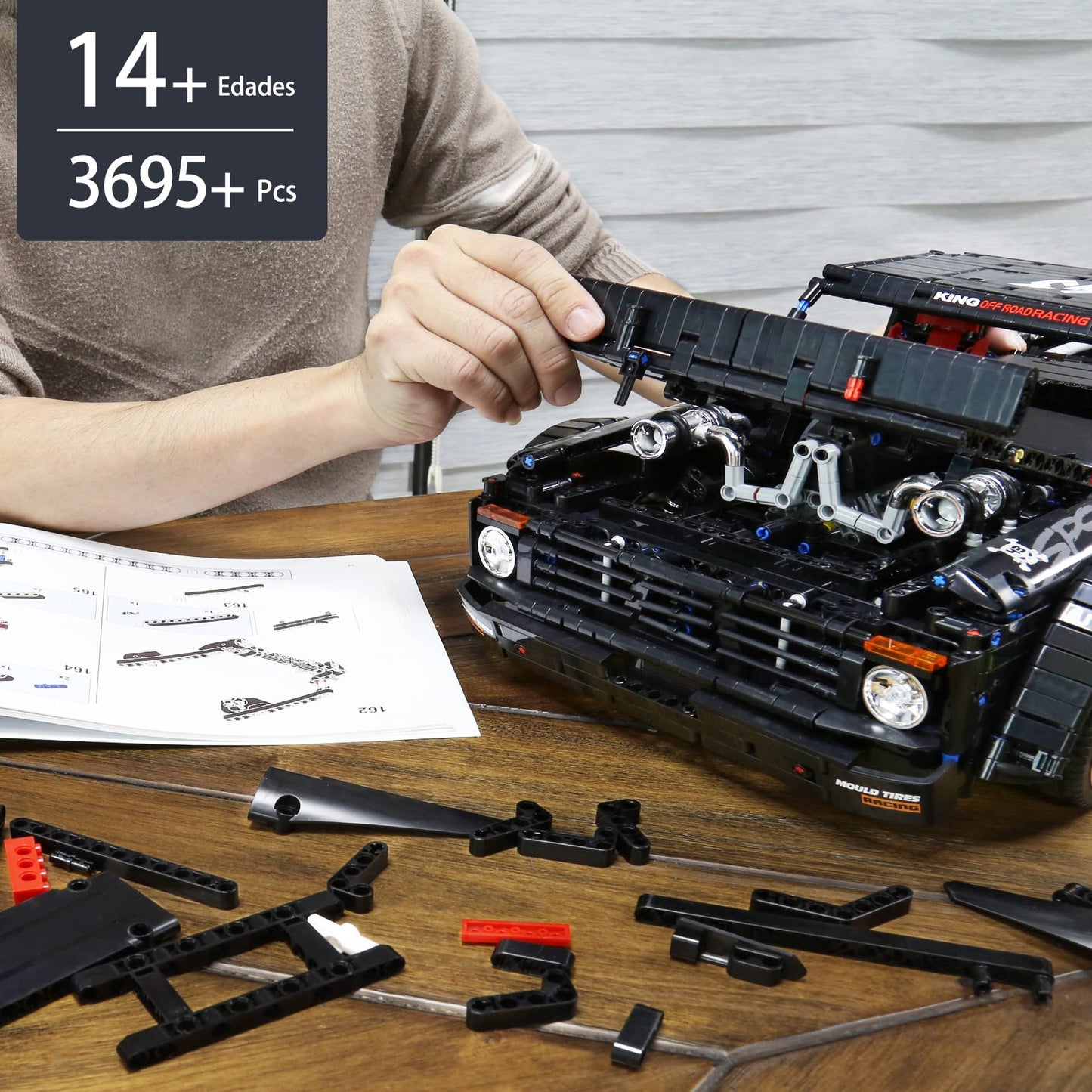 Mould King 13082 Pickup Truck Block Kits Model  MOC Building Blocks Set to Build  Gift for Kids Age 8+/mature-themed Collections Enthusiasts(3695 Pieces  with Motor/APP Remote Control)