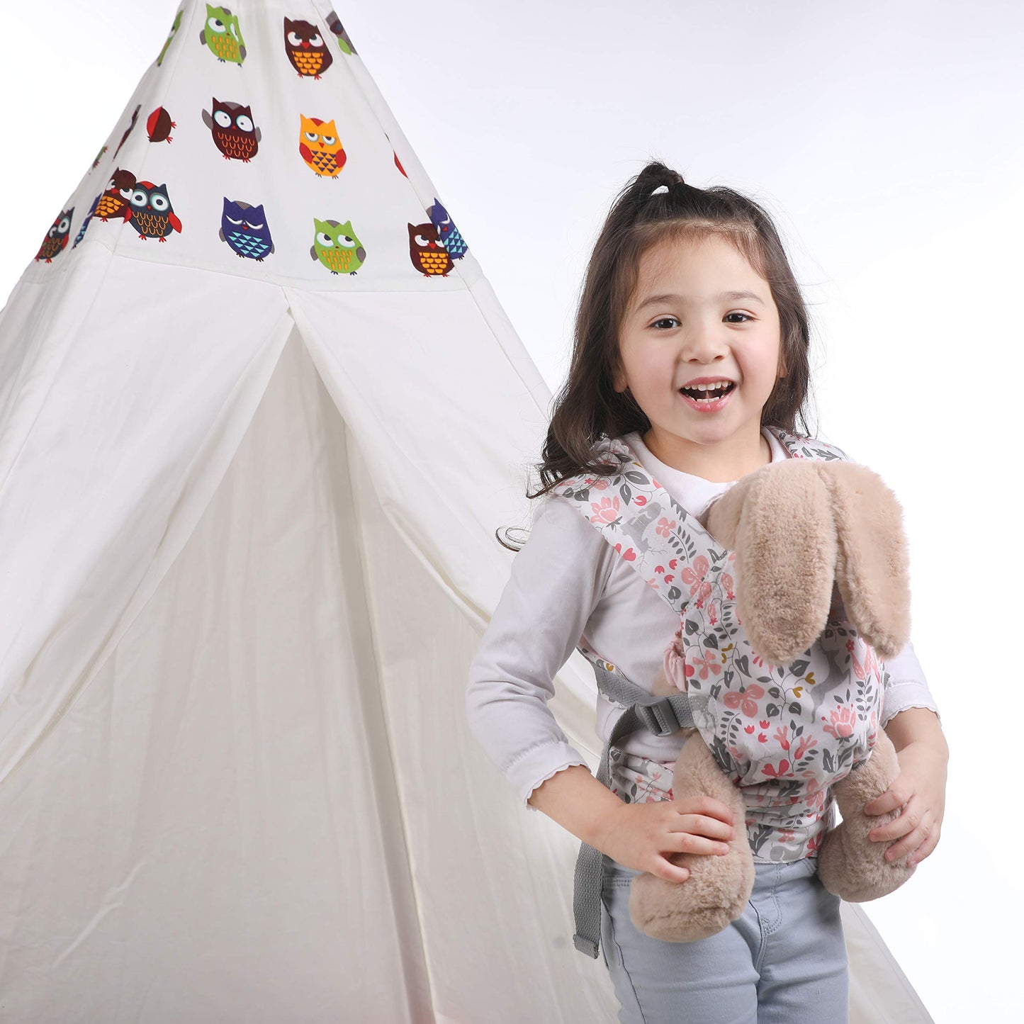 GAGAKU Baby Doll Carrier - Front & Back Stuffed Animal Carrier, Pink, Model BBDC1905-P, Cotton Material for Little Girls