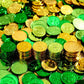 Sanwuta 600 Pieces St. Patrick's Day Gold Coins Plastic Gold Green Lucky Coins St Patricks Day Decorations 3 Leaf Clover Coins S