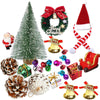 Shonchii 27pcs Doll House Christmas Decoration, Miniature Christmas 1:12 Miniature Dollhouse Accessories Set, 5.9'' Mini Christm
