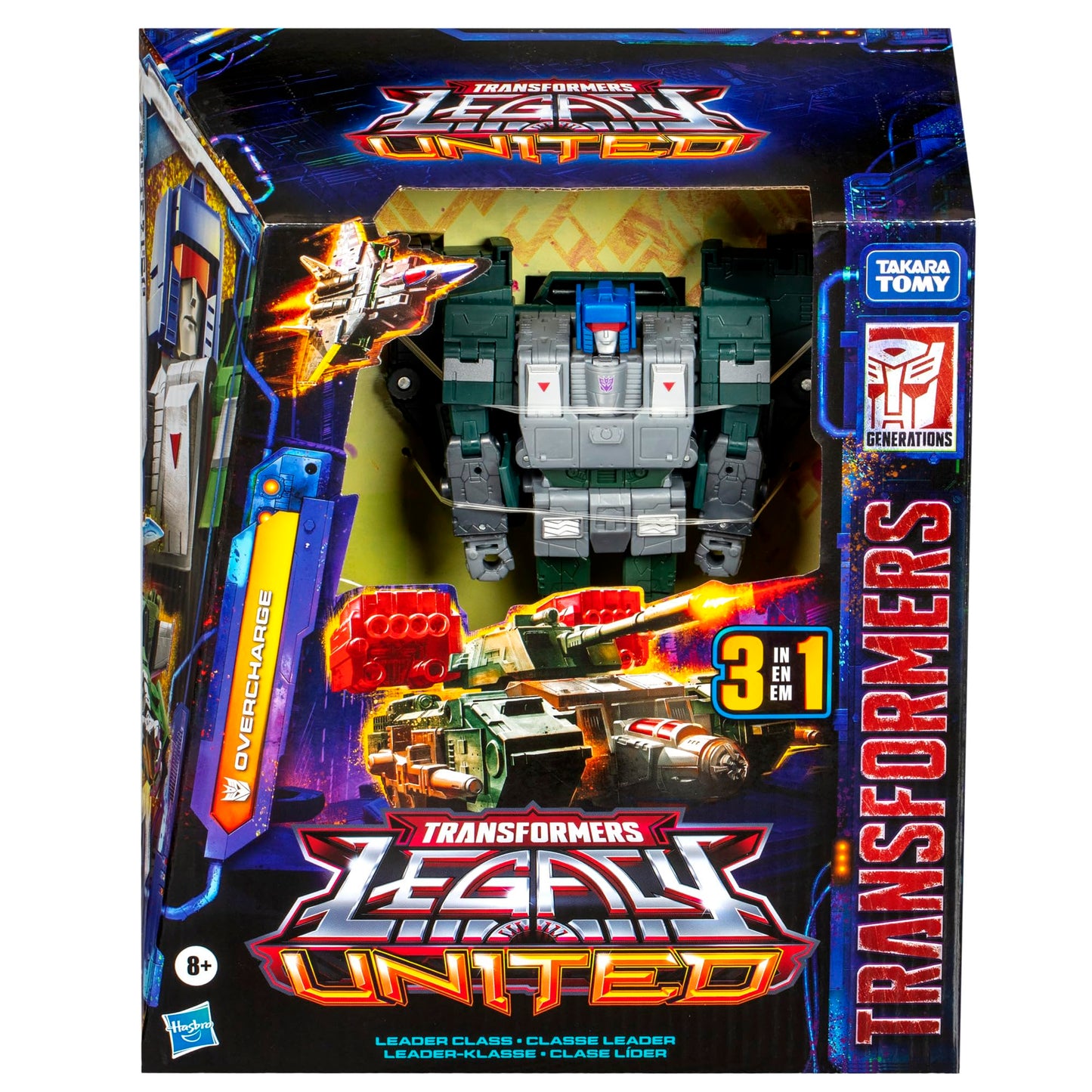 Transformers Legacy United Leader Class Overcharge  7.5-inch Converting Action Figure  for Boys and Girls Ages 8+