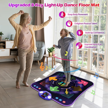 Dance Mat For 3-12 Year Old Girls & Boys - Birthday Gifts For 4 5 6 7 8 Year Old Girl - Girl Toys For Ages 4-5 6-7 - Electronic
