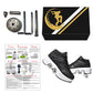 Double-Row Deform Wheel Automatic Walking Shoes Invisible Deformation Roller Skate 2 in 1 Removable Pulley Skates Skating Parkour (Black high  US 9.5)