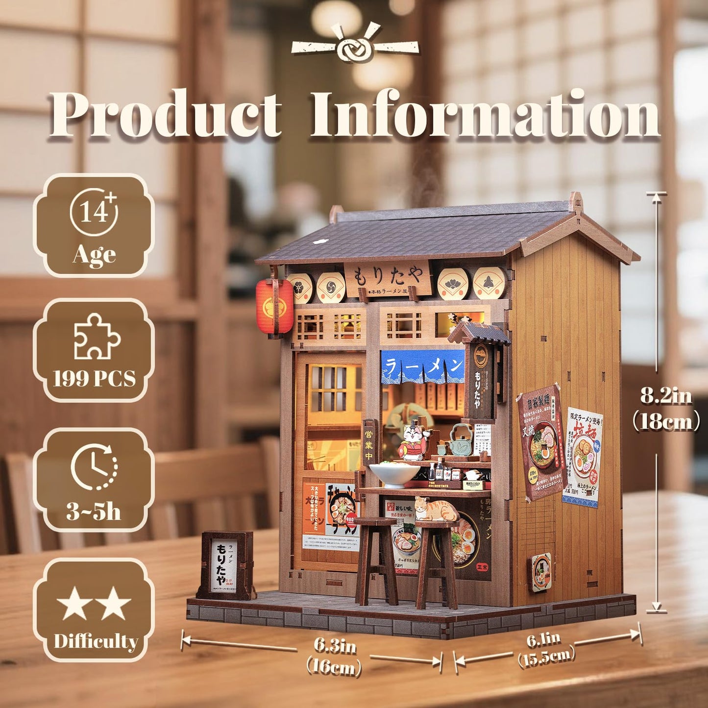 CUTEBEE DIY Miniature House Kit, Colorful 3D Wooden Puzzle, Model CWGB401-DC, Perfect for Adults & Teens, Great Craft Gift Idea