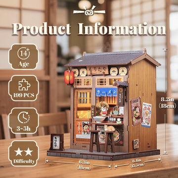 CUTEBEE DIY Miniature House Kit, Colorful 3D Wooden Puzzle, Model CWGB401-DC, Perfect for Adults & Teens, Great Craft Gift Idea