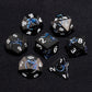 HNCCESG Metal Dice Set D&D,Glitter Blue Dragon Heavy Metallic DND Dice,Polyhedral Dice 7 Piece for Dungeons and Dragon Tabletop