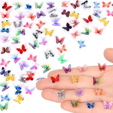 Yuronam 70 Pcs Mini Butterflies Tiny Resin Butterflies Miniature Ornaments For Fairy Garden Dollhouse Micro Landscape Decoration