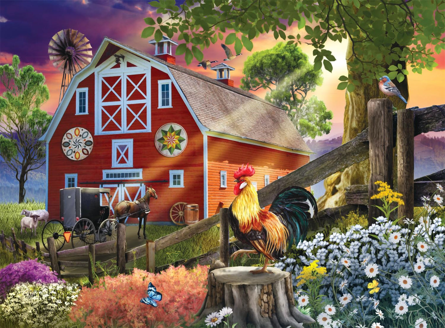 Buffalo Games - Tom Wood - Morning At The Farm - 1000 Piece Jigsaw Puzzle For Adults -Challenging Puzzle Perfect For Game Nights - Finished Size Is 26.75 X 19.75