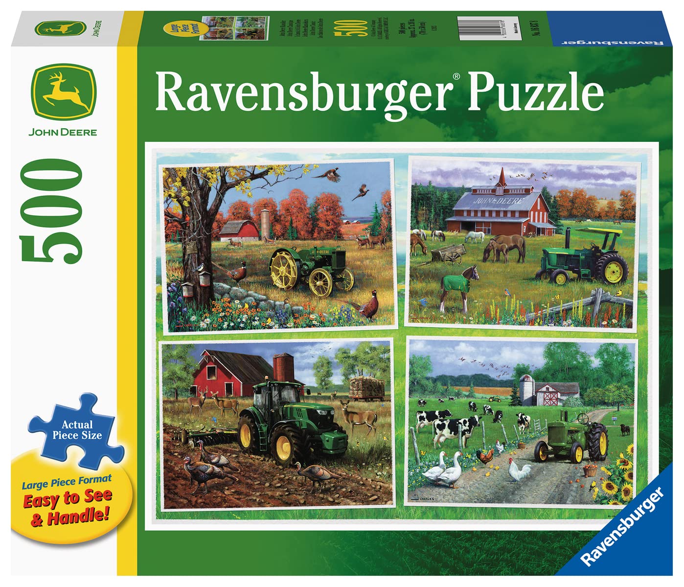Ravensburger John Deere Classic - 500 Piece Large Format Jigsaw Puzzle | Unique Softclick Technology | Stunning Imagery | Sustainable Materials | Ideal For All Ages