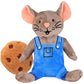 XIUMON Cookie and Mouse Plush Set, 4" Stuffed Animals, Cotton, Grey Blue, Model XM-MC, Ideal for Children and Teachers