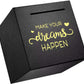 Piggy Bank Made Of Stainless Steel, Piggy Banks For Adults Coin Bank,Can Only Save The Piggy Bank That Cannot Be Taken Out (Make.Your.Dreams.Happen(4.72 Inch-Black))
