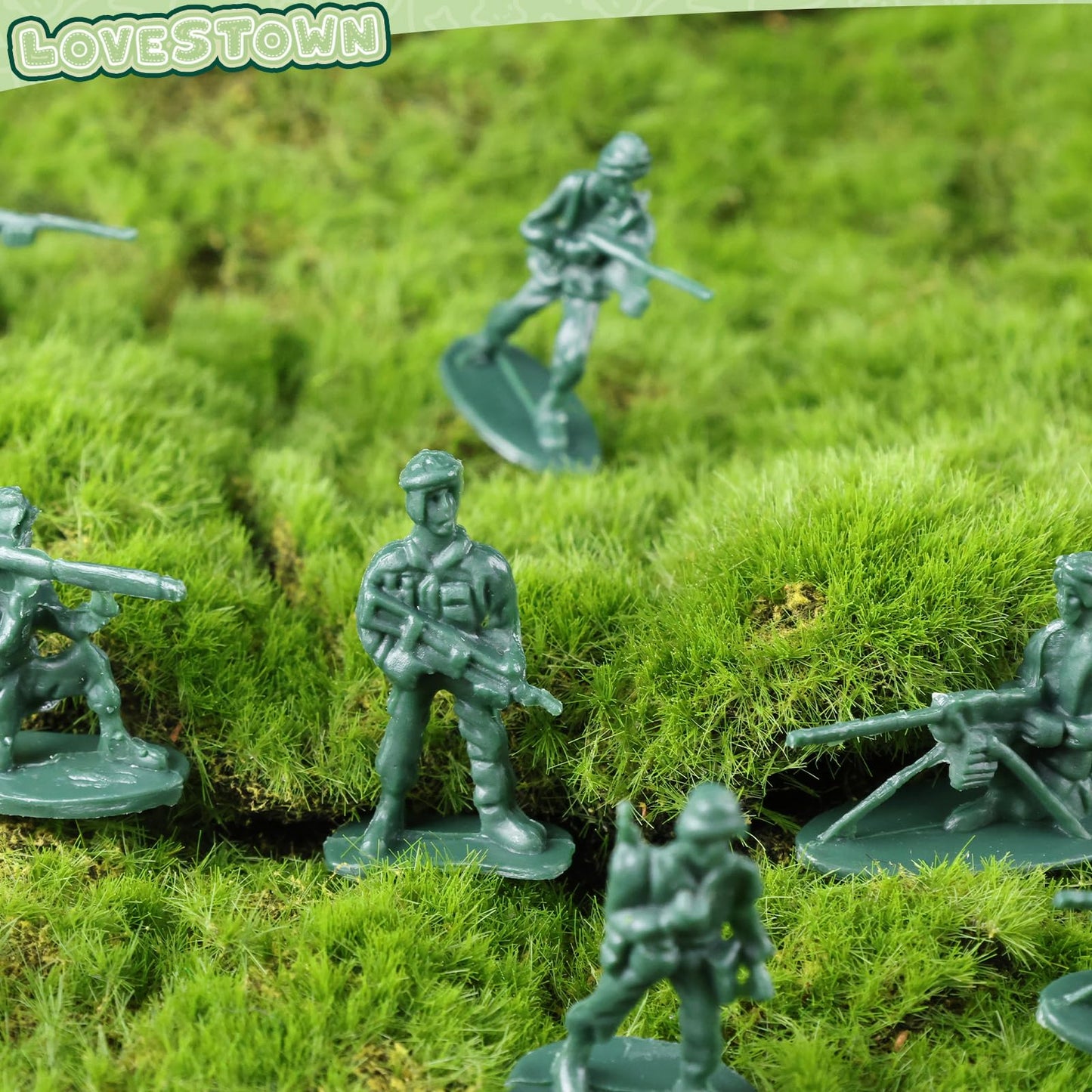 Lovestown 200Pcs Army Men Toy Soldiers, Green Soldier Figures Plastic Army Men Playset 10 Poses For Boys Birthday Gift