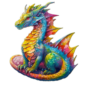 Jigfoxy Wooden Puzzles for mature-themeds  Dragon Wood Puzzles mature-themed  Unique Animal Shape Wooden Jigsaw Puzzles  Birthday Gifts for Puzzles Lovers (S-9.8 * 8.5in-100pcs)