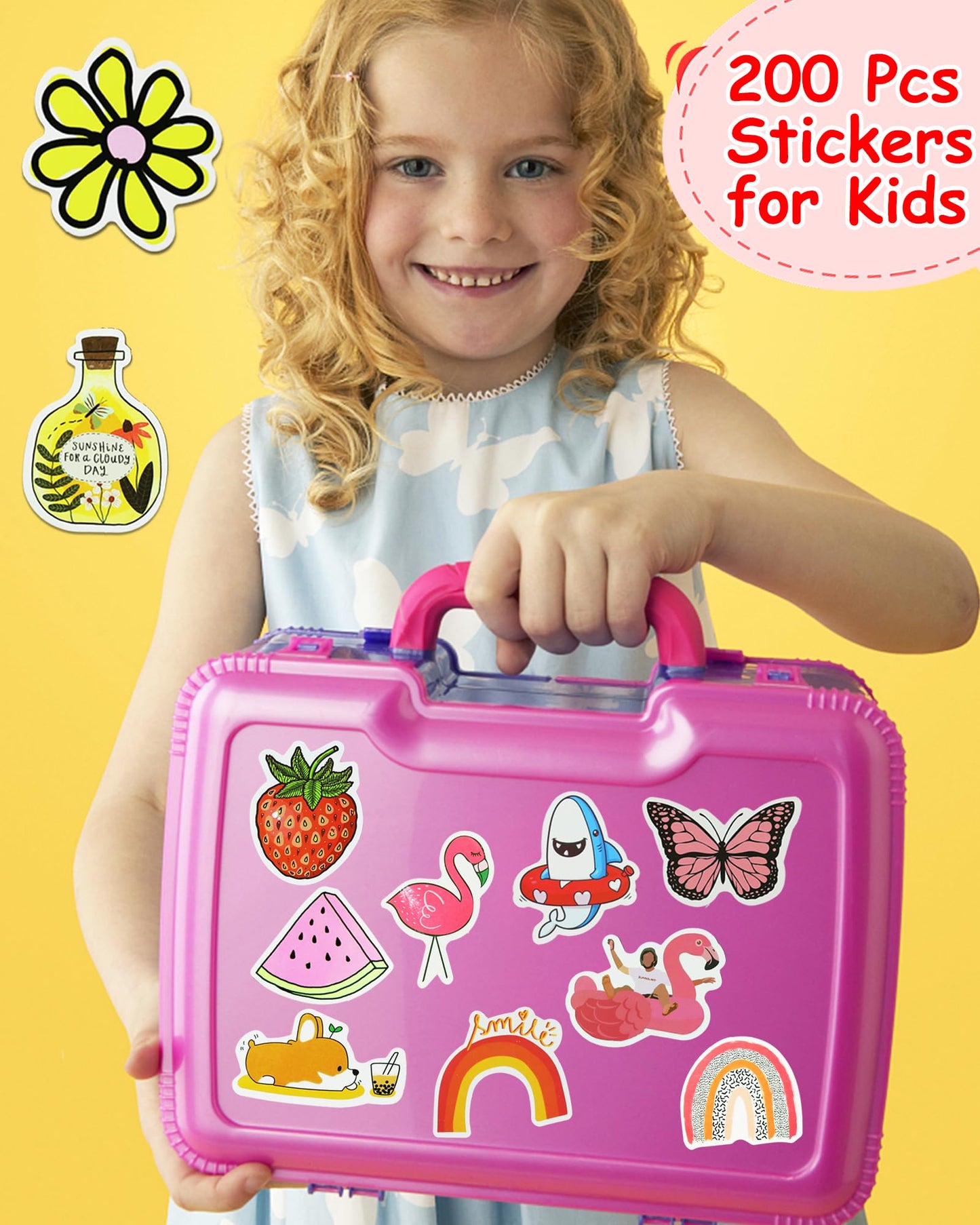 Eoaod 200Pcs Waterproof Vinyl Stickers for Kids - Colorful Aesthetic Stickers for Water Bottles, Laptops, and Skateboards