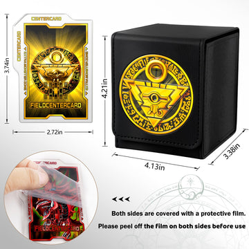 Card Deck Box For Ygo Mtg 3D Sculpted Relief Deck Box 110 Card Storage Box Trading Games Leather Storage With Divider (Millenniu