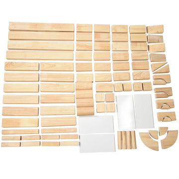 Constructive Playthings CP-U305 Childrens Wood Unit Block Sets- Advanced Set 85 Blocks