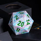 Hddais 55Mm Jumbo D20 Dice With Pink And Blue Flowers Pattern, Large D20 Polyhedral Dice D&D 20 Sized Dice With Gift Case For Du