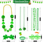 50 Pcs St Patricks Day Decorations, St Patricks Day Accessories, With 9 Green Shamrock Glasses, 27 Necklaces, 24 Bracelets, St P