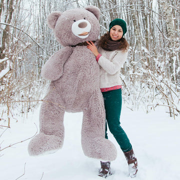 Hollyhome 5Ft Giant Teddy Bear Stuffed Animal Huge Teddy Bear Plush With Big Footprints Valentines Gift 5 Feet 5 Feet Grey