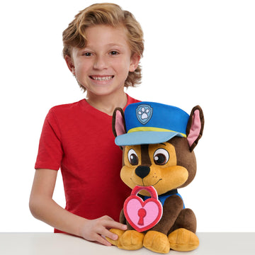 Just Play Paw Patrol Lots Of Love Large 12-Inch Plush Chase Stuffed Animal, Soft Puppy Plushie, Kids Toys For Ages 3 Up