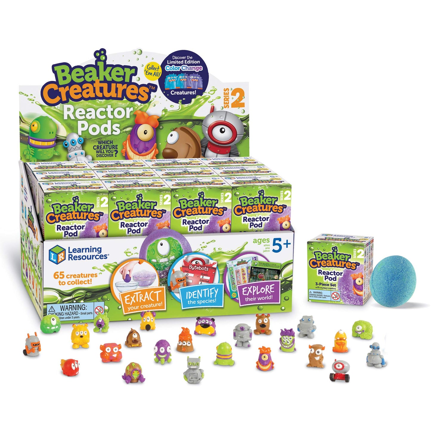 Learning Resources Beaker Creatures Reactor Pods Series 2, 24 Pack, Homeschool, Stem Science Toy, Ages 5+