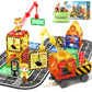 Kids Games Magnetic Tiles With 2 Cranes Construction Toys Set Sensory Toys For Boys Girls Ages 3-6 5-7 8-13, Gifts For 3+ Year Old Boys Girls Toddler Outdoor Kids Toys With Car