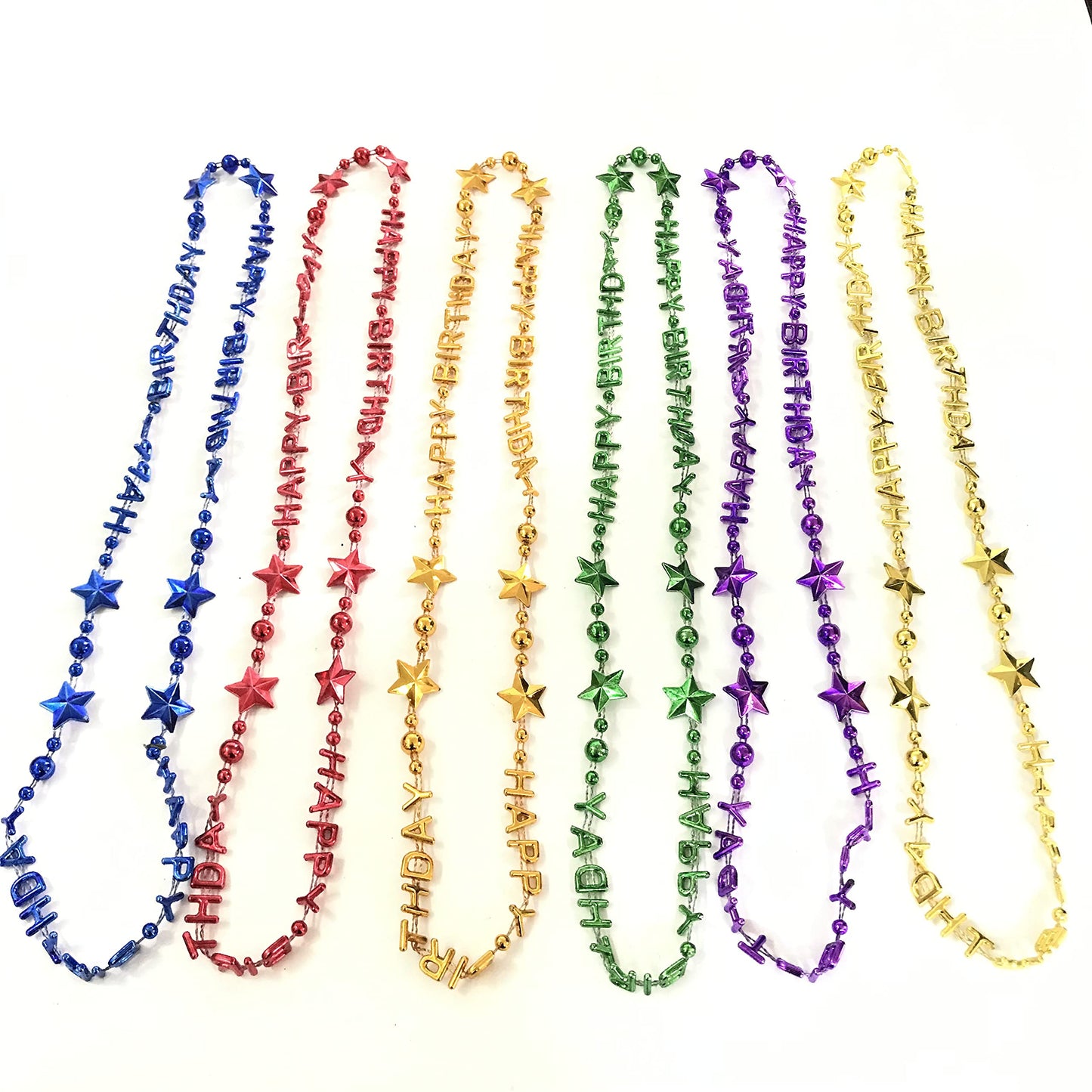 Robbstark 12 Pcs Happy Birthday Bead Necklace Party Gift Supplies