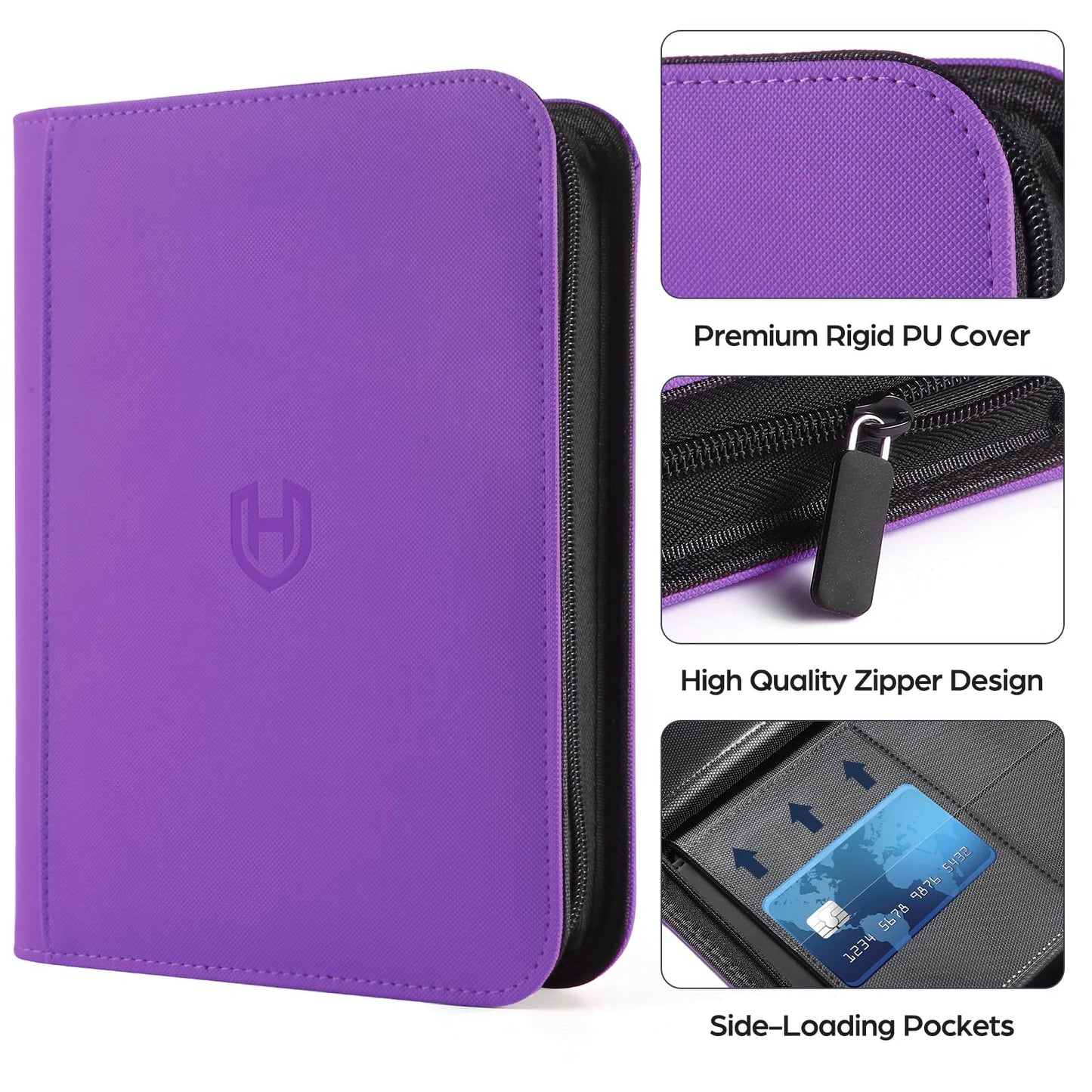 Card Binder 12 Pocket with Zipper  816 Pockets Trading Card Holder Book  enhanced PU Cover Zip Folder Binder  Side Loading Carrying Case Binder Album for TCG  MTG  Sports Cards  Game Cards