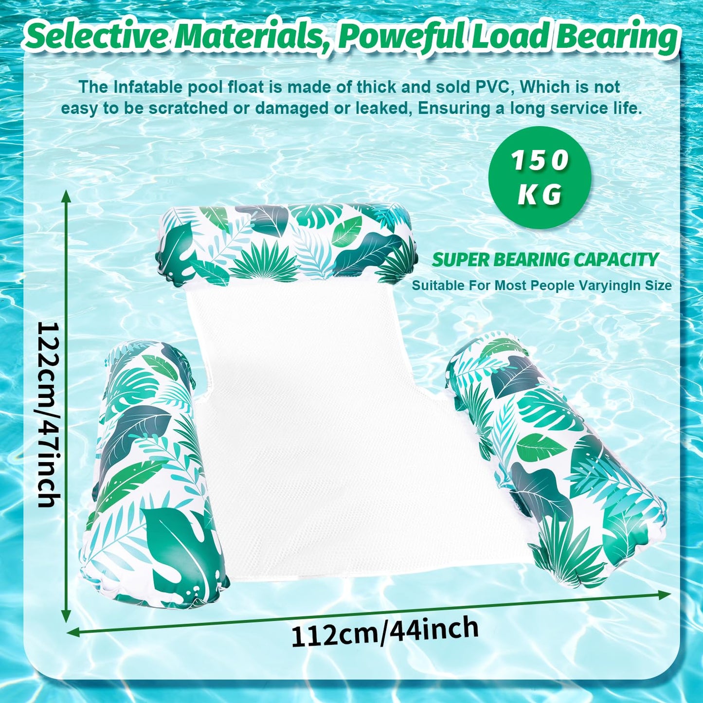 GXFCHLKJ 2 Pack Pool Floats  Pool Floats mature-themed  4 in 1 Swimming Pool Floaties Accessories Blow Up Pool Noodles  Inflatable Pool Toys Floating Hck for Summer Party Water Beach Lake