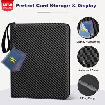 Mlikero Card Binder 9 Pocket  Trading Card Binder with Card Display Design  720 Double Sided Pocket PU Collection Binder  Card Albums for MTG  TCG  and Sports Cards