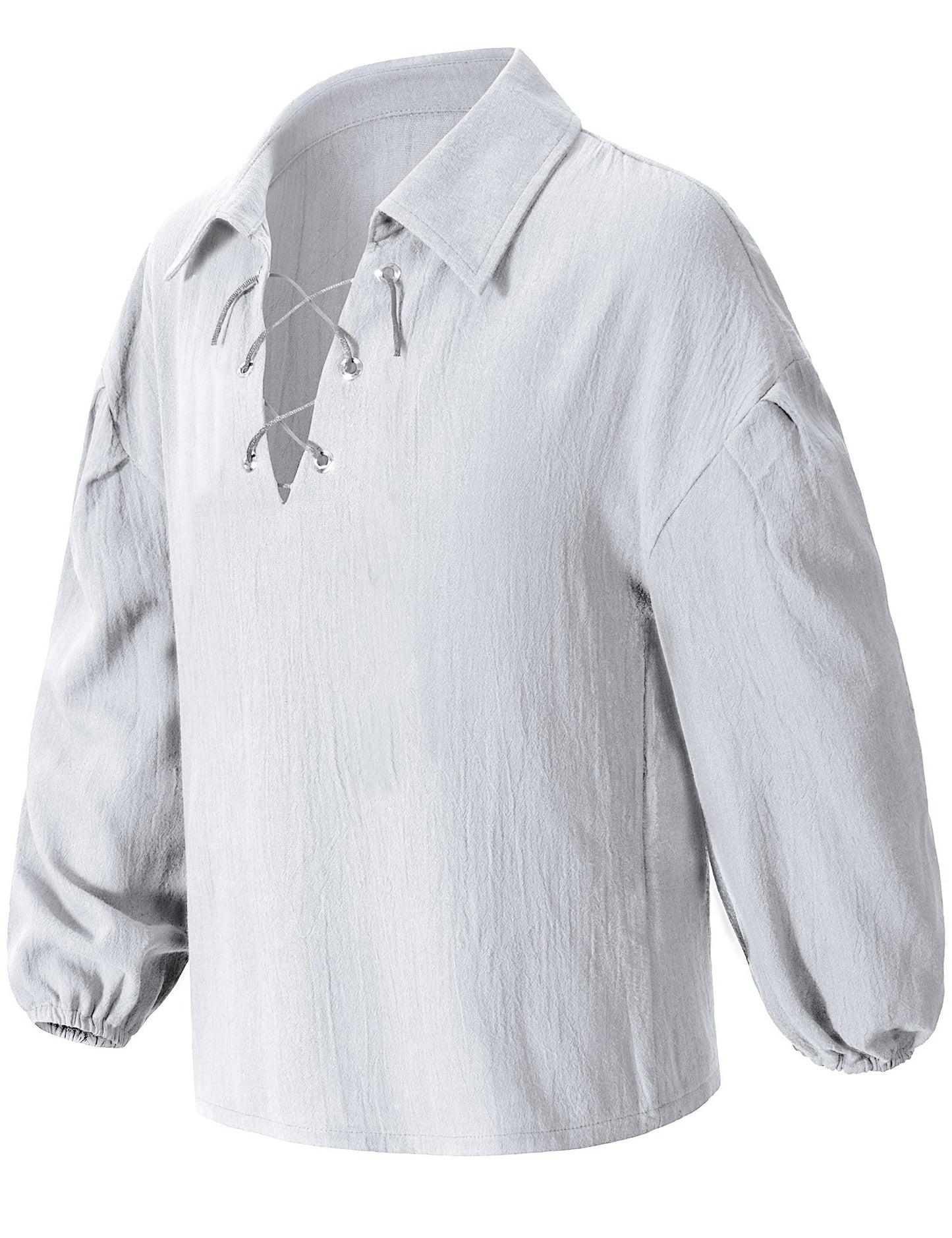 Kids Medieval Viking Pirate Renaissance Retro Costume Shirt For Boys Halloween Party Cosplay 4-6T White