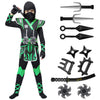Spooktacular Creations Kids Green Ninja Costume, Child Boy Ninja Outfit Set, Halloween Costume For Toddler Themed Parties, Dress Up (Medium, 8-10 Yrs)