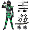 Spooktacular Creations Kids Green Ninja Costume  Child Boy Ninja Outfit Set  Halloween Costume for Toddler Themed Parties  Dress Up (3T  3-4 yrs)