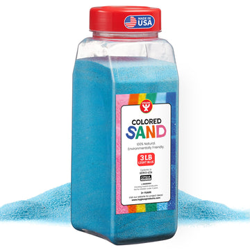 Hygloss Colored Sand for Crafts - 3 lb Bottle, Light Blue - Vibrant Colorful Fine Sensory Play Sand Art Kits for Kids - Classroo