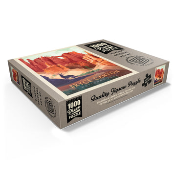 Mypuzzle Bryce Canyon National Park: Mule Deer, Vintage Poster - Premium 1000 Piece Jigsaw Puzzle For Adults