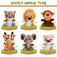 Sumind 12 Pieces Mini Stuffed Forest Animals Jungle Animal Plush Toys 4.8 Inch Cute Elephant Lion Giraffe Tiger Plush For Animal Themed Parties Achievement(Sitting)