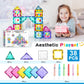 Magnetic Tiles Diy Window Arts And Craft Kit Kids Games Montessori Toys Toddler Kids, Magnet Building Blocks Set For Preschool Learning Classroom Stem Sensory Toys Gift For 3+ Year Old Boys And Girls
