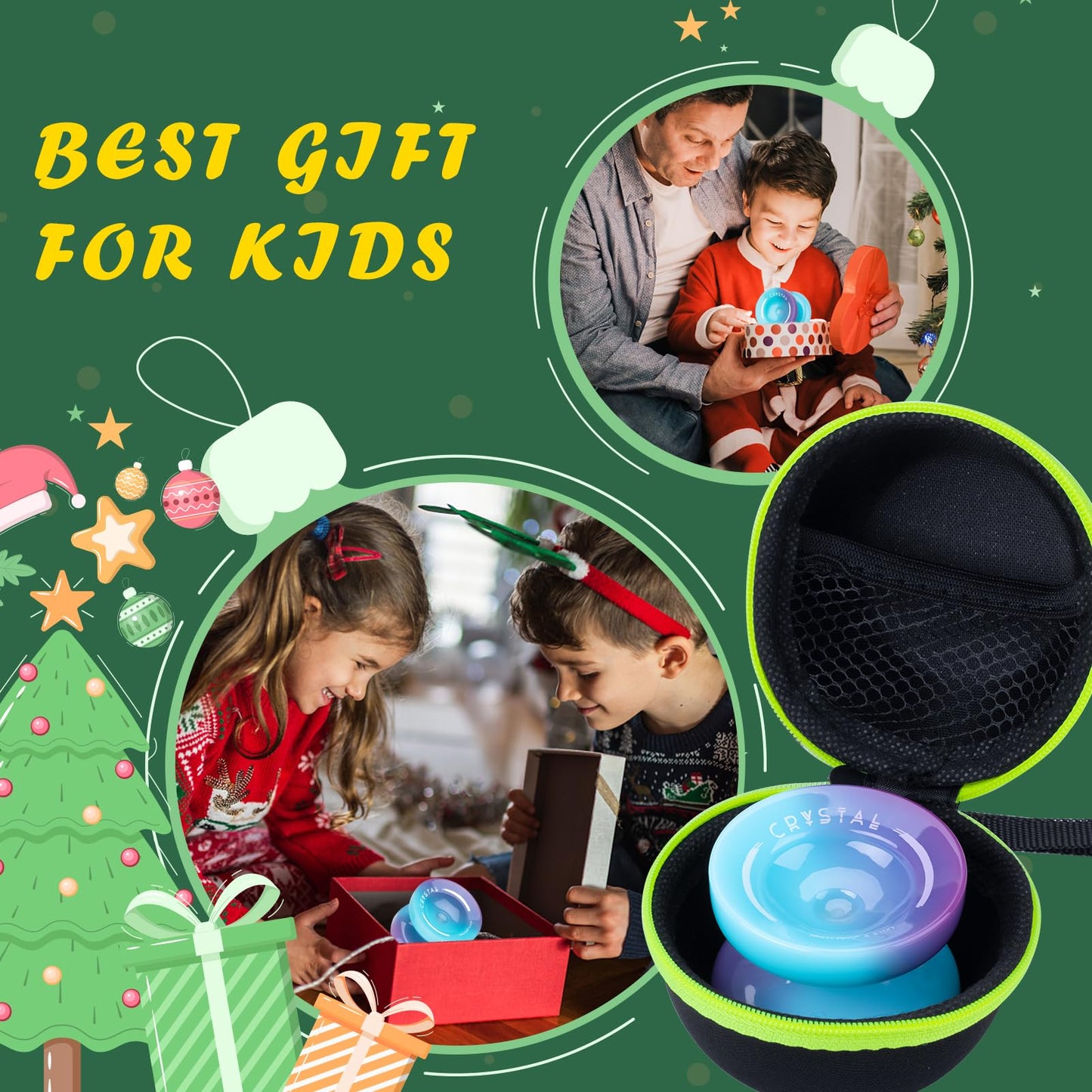 Yoyo Professional K2 Crystal Yo Yo, Responsive Yoyo For Kids Beginners, Dual Purpose Yoyo For Adults Advanced + Unresponsive Yo-