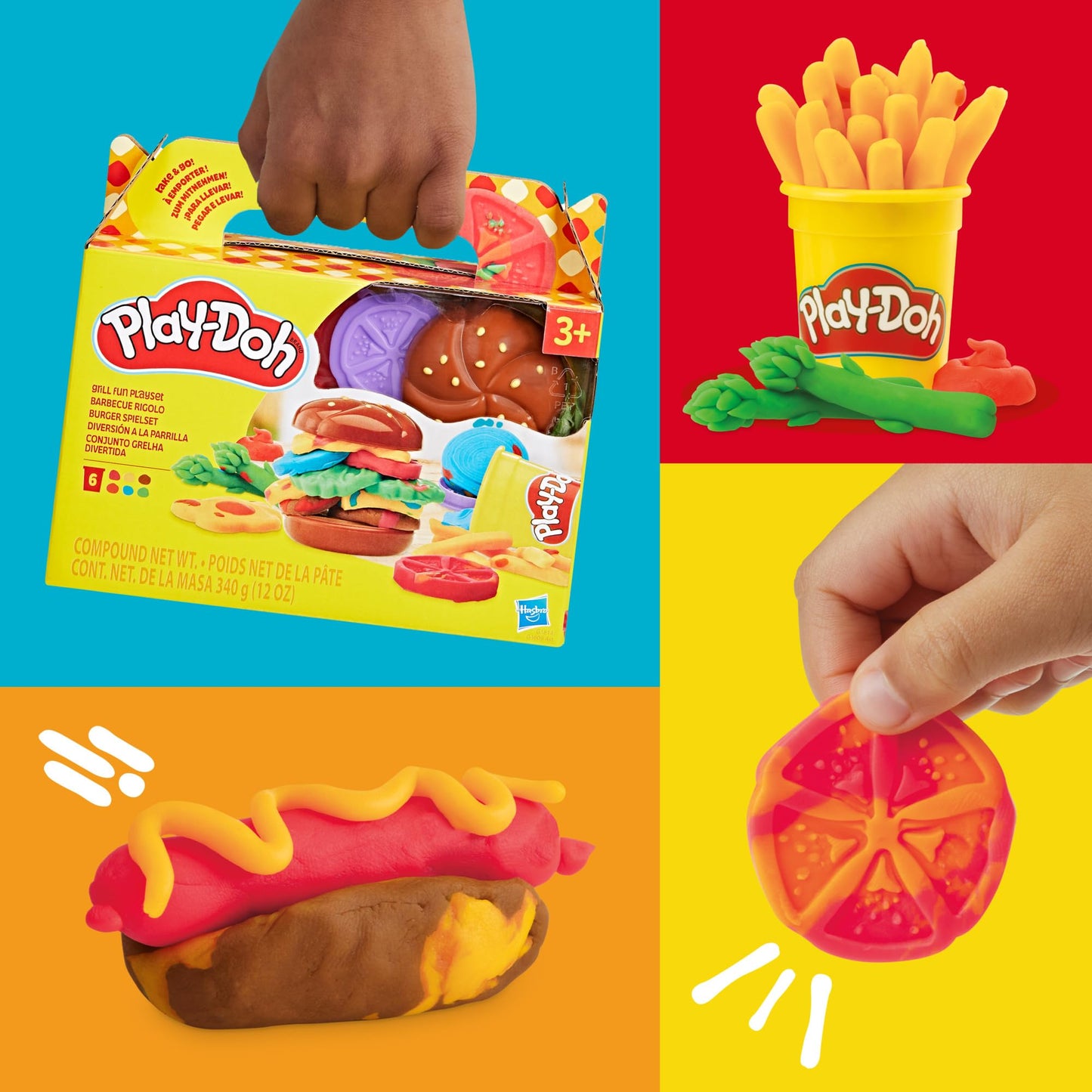 PLAY-DOH Grill Fun Playset, Play Kitchen Toys, Arts & Crafts for Kids 3+ Years