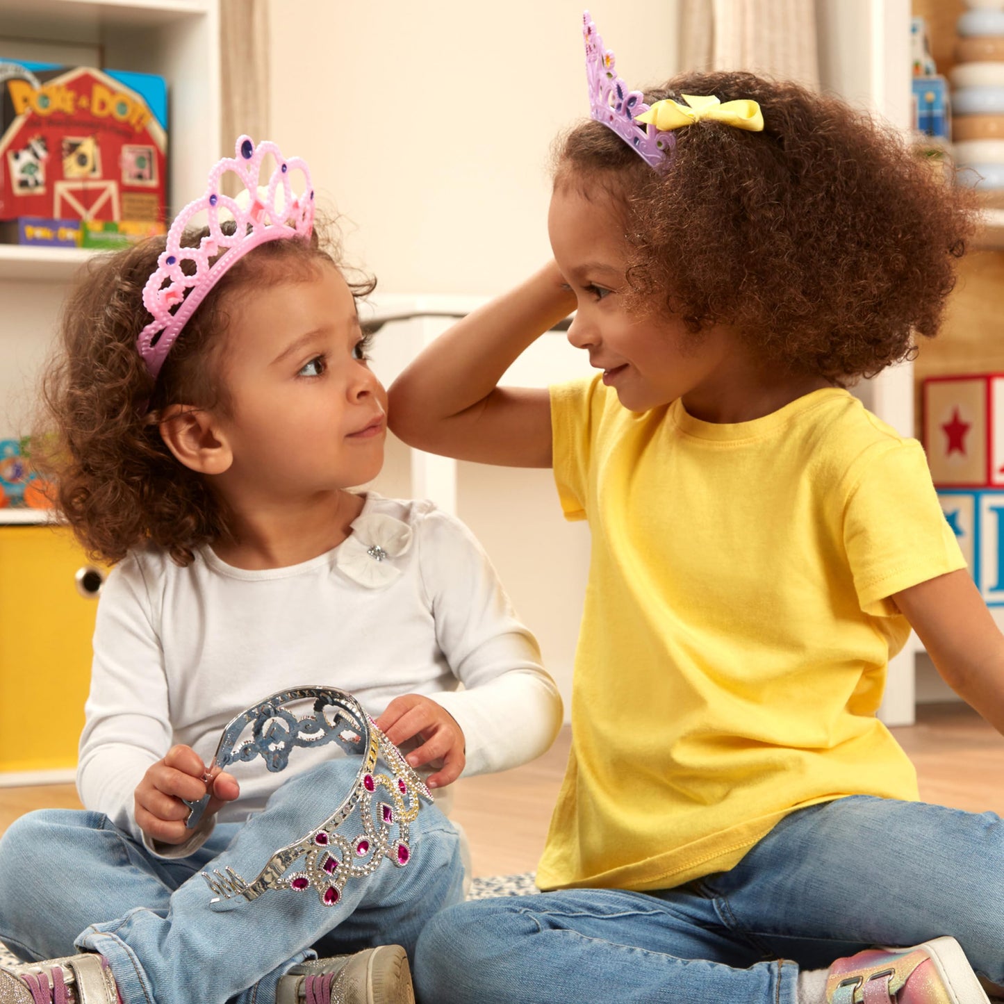 Melissa & Doug Dress-Up Tiaras For Costume Role Play (4 Pcs),Pink, Purple, Silver, Gold