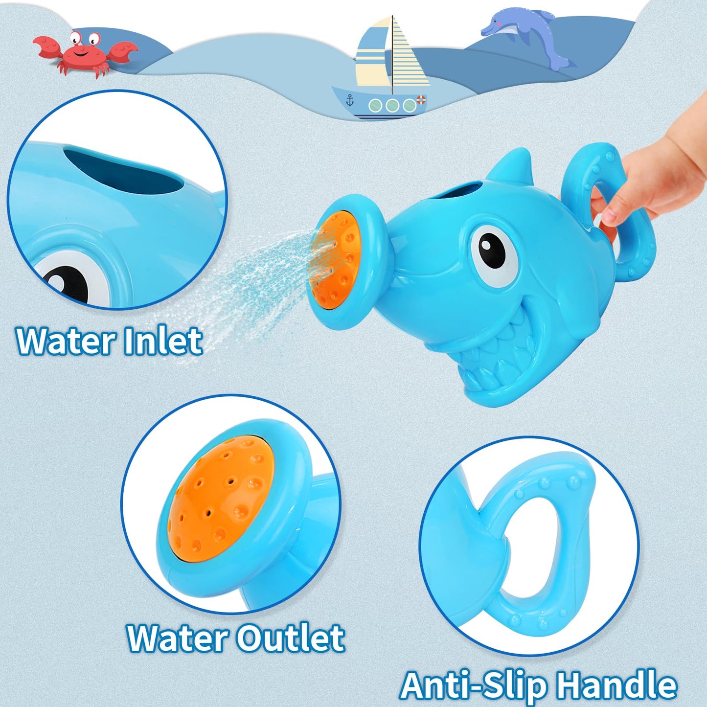 Sltbeh Baby Bath Toys For Toddlers 1-3, 14 Pcs Bathtub Toys For For Kids Age 2-4,Mold Free Bath Boat With Stacking Cup & Waterin